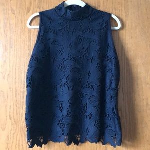 Ann Taylor Mock Neck Sleeveless Top